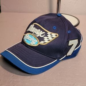 Vintage kleenex Racing #7 OS Nascar Ball Cap Black & White